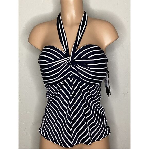 New. Coco Reef black stripe 5-way tankini top. 32/34DD. RETAILS $81 - Picture 7 of 11